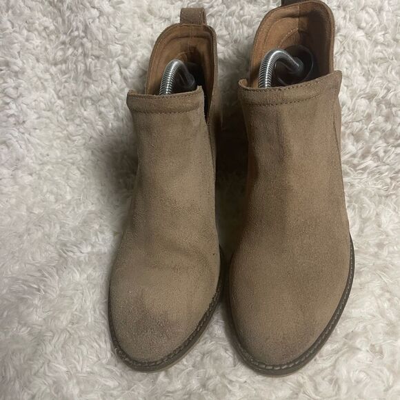 Jeffrey Campbell  Rosalee leather suede khaki ankle slip on boots SZ9.5 - Picture 5 of 10